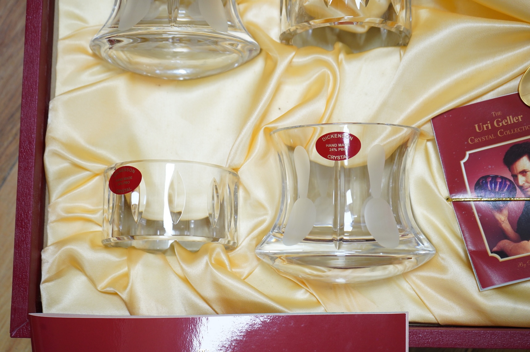 The Uri Geller Crystal Collection - three cased sets by Dickenson Crystal